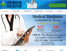 Tablet Screenshot of 420doctorevaluation.com